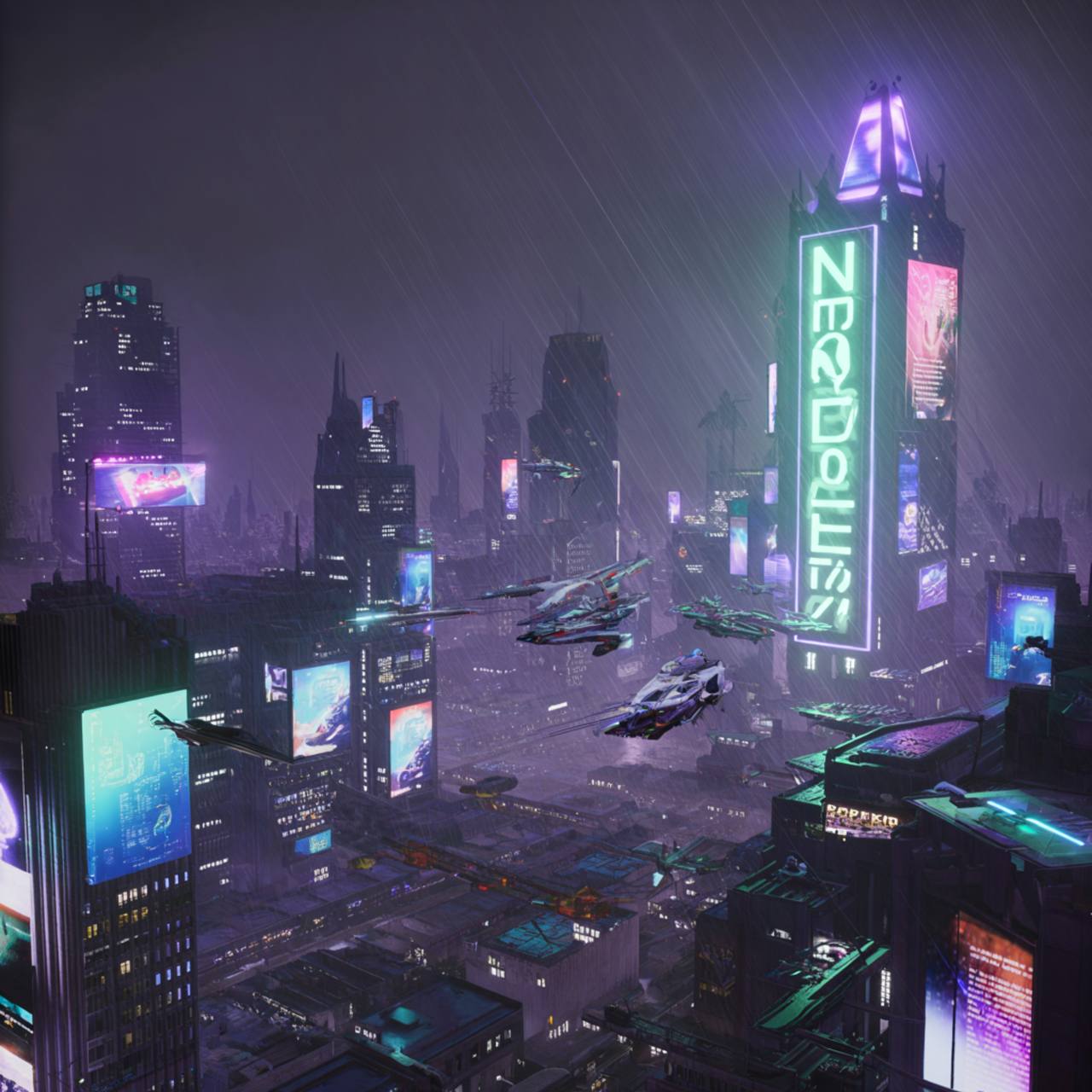 Sci-fi futuristic city environment